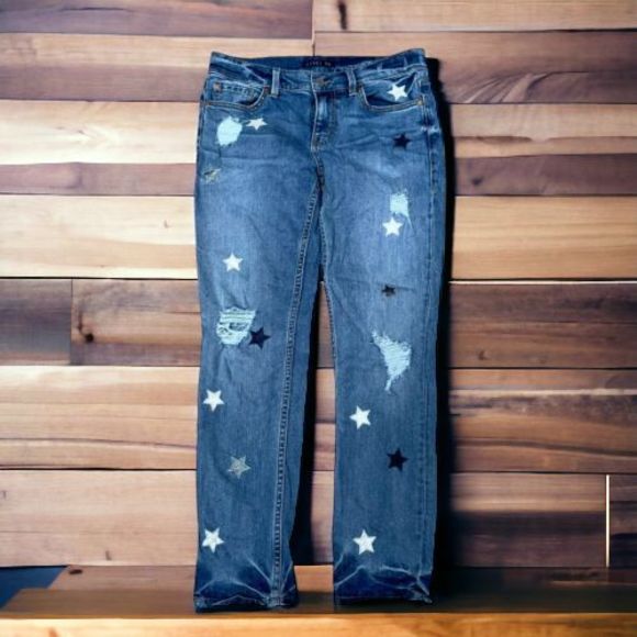 Level 99 Denim - Anthropologie Level 99 Size 26 Star Embroidered Distressed Jeans